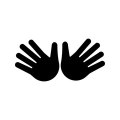 Open hands glyph icon