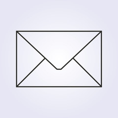 black line envelope icon