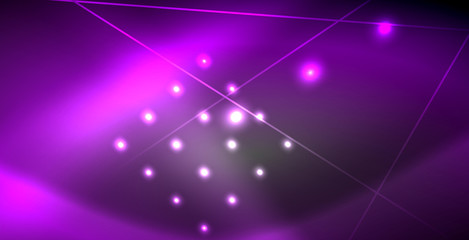 Neon glowing lines, magic energy space light concept, abstract background wallpaper design