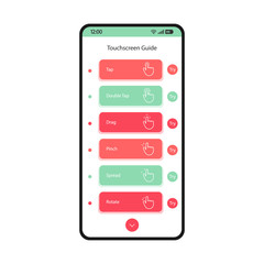 ouchscreen guide mobile interface vector template