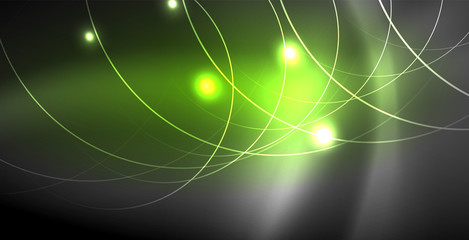 Glowing shiny neon colors with abstract lines, modern background