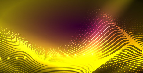 Obraz premium Neon lines shiny glowing background