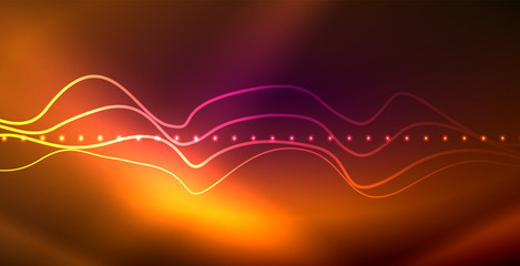Neon lines shiny glowing background