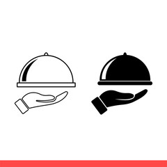 Food cover icon set, launch symbol collection. Simple, flat design on white background