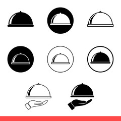 Food cover icon set, launch symbol collection. Simple, flat design on white background