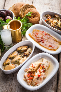 greek seafood meze variety