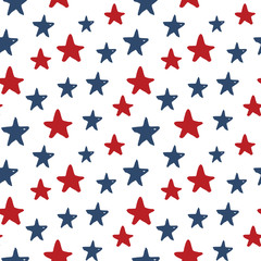Obraz premium Star seamless pattern, Hand drawn sketched doodle stars, vector illustration