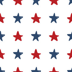 Obraz premium Star seamless pattern, Hand drawn sketched doodle stars, vector illustration