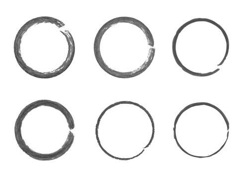 Vector Circles Drawings Set, Pencil Strokes Isolated on White Background, Freehand Drawn.