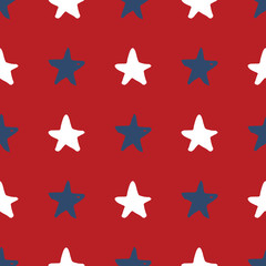 Star seamless pattern, Hand drawn sketched doodle stars, vector illustration