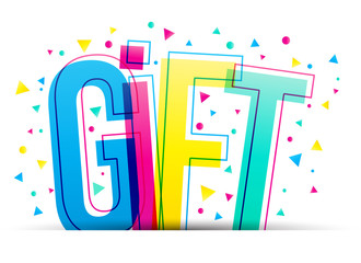 Gift colorful vector word isolated on a white background