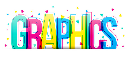 Graphics word colorful vector letters banner