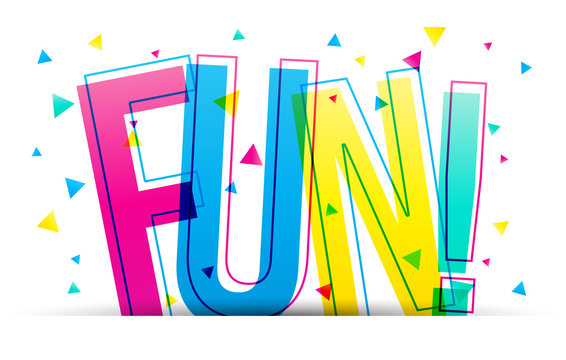 Fun! Colorful letters typography card banner