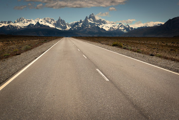 Cerro Torre & Fitz Roy from Route 23, El Chalten, Argentina