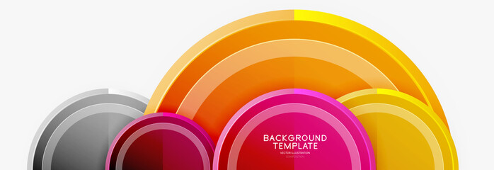 Fototapeta premium Circle geometric abstract background template for web banner, business presentation, branding, wallpaper