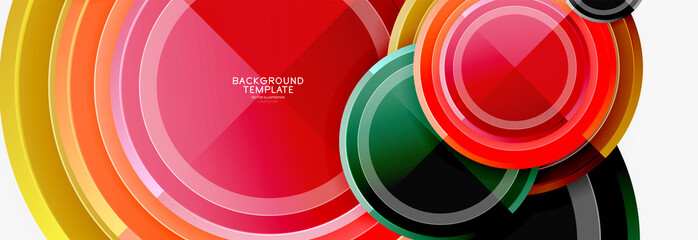 Fototapeta premium Circle geometric abstract background template for web banner, business presentation, branding, wallpaper