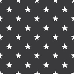 Star seamless pattern, Hand drawn sketched doodle stars, vector illustration