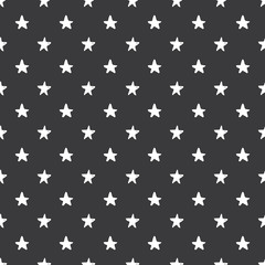 Star seamless pattern, Hand drawn sketched doodle stars, vector illustration
