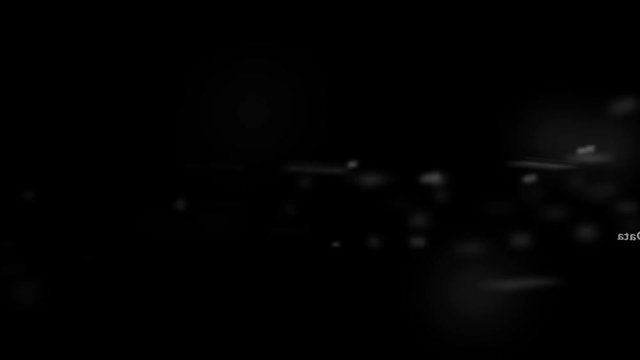 Black background with different words, which deal with internet. Close up. Copy space. 3D. Animation.