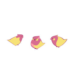 Little parrot stylized character. Isolated on white. Cute illustration.