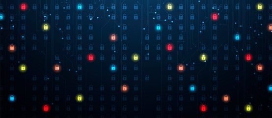 Cybersecurity and information or network protection. Future technology web services for business and internet project