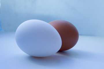 white and brown eggs on the table
