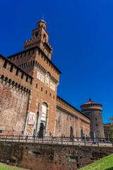 Fototapeta na wymiar Sforza Castle in Milan, Italy