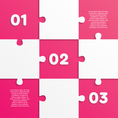 Nine pieces puzzle jigsaw squares infog raphic.