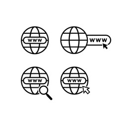 Fototapeta premium Web icon vector. Set of flat icon Web internet and globe symbol illustration
