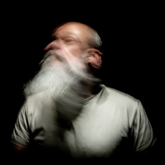 bearded man motion blur portrait