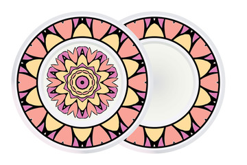 Set of Mandala and round frame. Abstract Round Vector Illustration. Anti-Stress Therapy Pattern