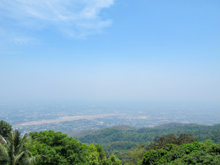 The viewpoint from the top sees Chiang Mai Airport
