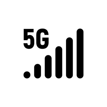 signal bar 5g icon vector template