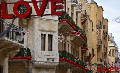 Fototapeta premium Holiday Signs of Peace, Beirut, Lebanon