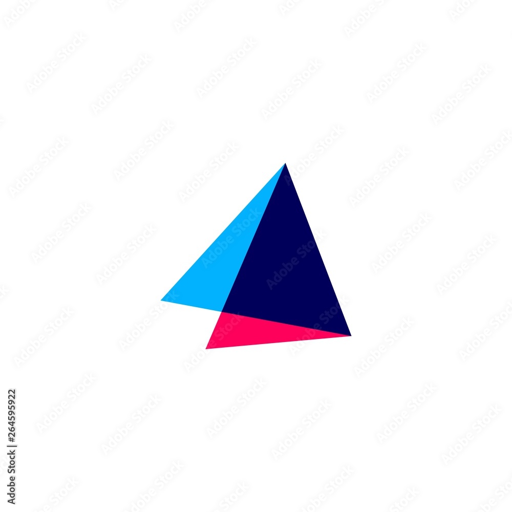 Sticker double triangle overlapping logo vector icon illustration