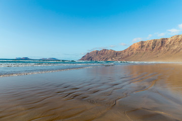 Beach view at Caleta de Famara, Lanzarote.