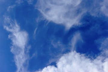 white cloud textured on blue sky background