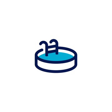 portable swimming pool logo vector icon illustration