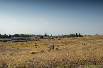 Amphitheater in ancient Hierapolis, Pamukkale, Turkey.