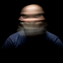 Fototapeta na wymiar bearded man motion blur portrait