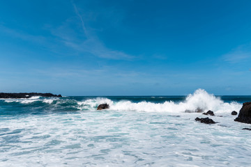 A view of a beach of Lanzarote, Canary Islands, Spain.
