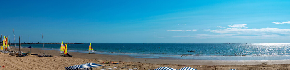 Fototapeta na wymiar Panoramic view of the beach of La Baule Bay in France