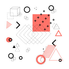  coral abstract and universal composition of simple geometric shapes