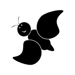 Vector simple Illustration of a cute, comical butterfly.