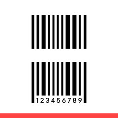 Barcode icon set, tag symbol. Simple, flat design on white background