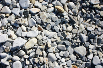 White stones on the seashore