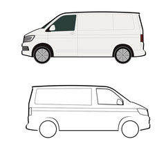 Transport minibus isolated vector image