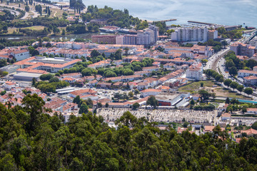 Fototapeta na wymiar Aerial view of Viana do Castelo, a famous city in the Northern part of Portugal 