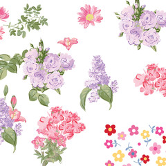 Obraz na płótnie Canvas Fashionable pattern in small flowers. Floral background for textiles.