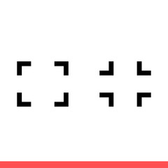 Full screen icon set, size symbol. Simple, flat design on white background